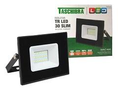 REFLETOR LED SLIM 30W PRETO 6500K LUZ FRIA