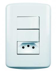 INT 2 TECLAS + TOM 2P+T 4X2 AROS BRANCA REF 7382/11 SM