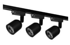 KIT TRILHO LED 3X6W PRETO 1M/TRILHO 3000K LUZ AMARELA