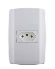 TOMADA 2P+T 4X2 10A SLIM HORIZONTAL BRANCA REF 80150