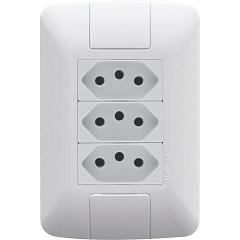 TOMADA TRIPLA 2P+T 4X2 10A ARIA BRANCA REF 57241076