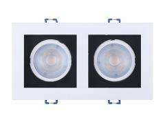 SPOT EMBUTIR LED 10W QUADRADO RECUADO DUPLO FRAME 2XMR16 6500K LUZ FRIA